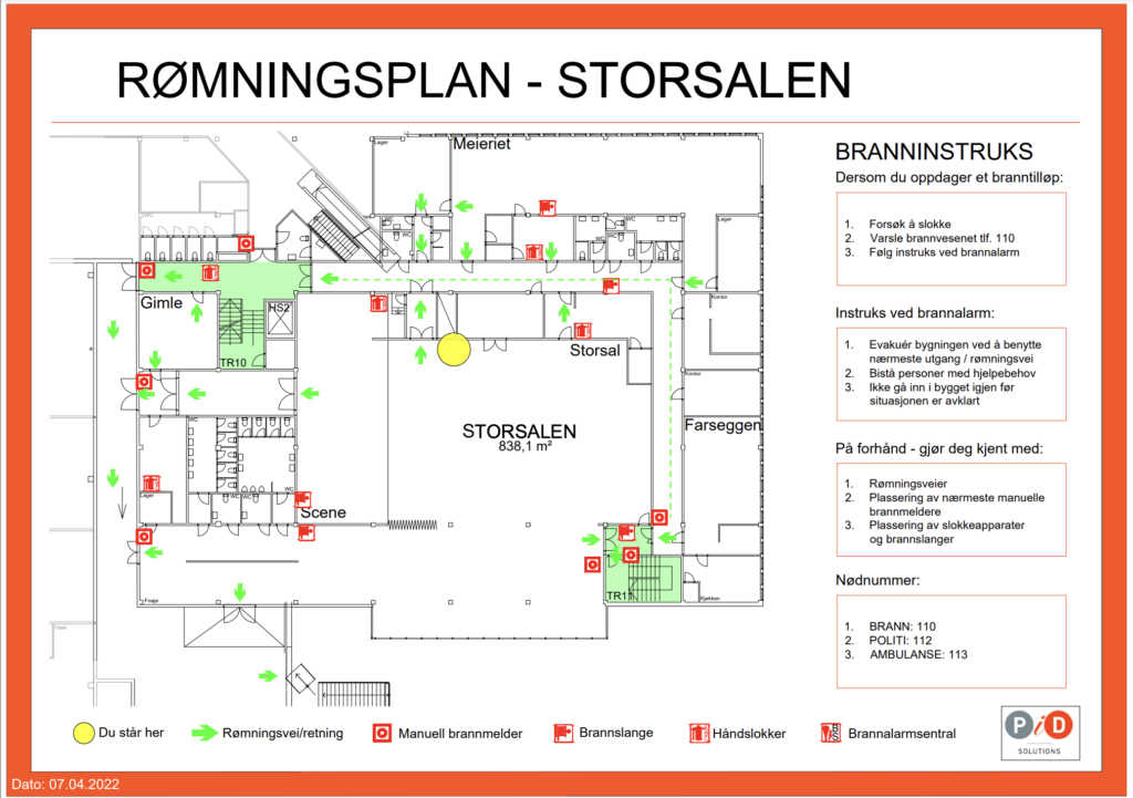 Branninstruks - Rømningsplan